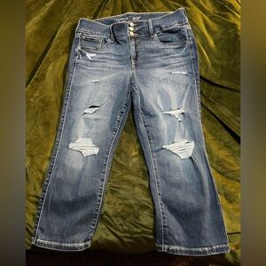 Torrid distressed crop jegging